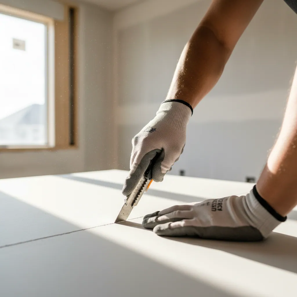 Drywall work inside a home